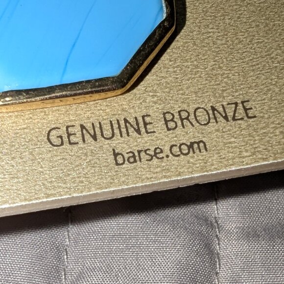 Barse Turquoise Glass Earrings 5355 - Picture 3 of 5